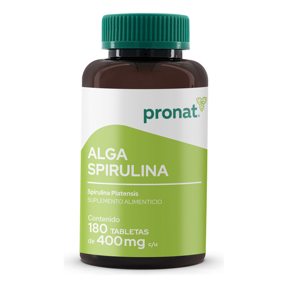 Alga Spirulina (180 Tabletas)  Pronat Sin Sabor