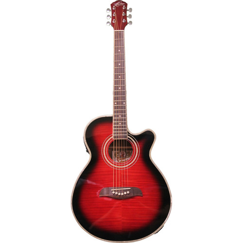 Oscar Schmidt Og10cef Trd Guitarra Electroacústica Concierto Color Rojo Material Del Diapasón Palisandro Orientación De La Mano Diestro