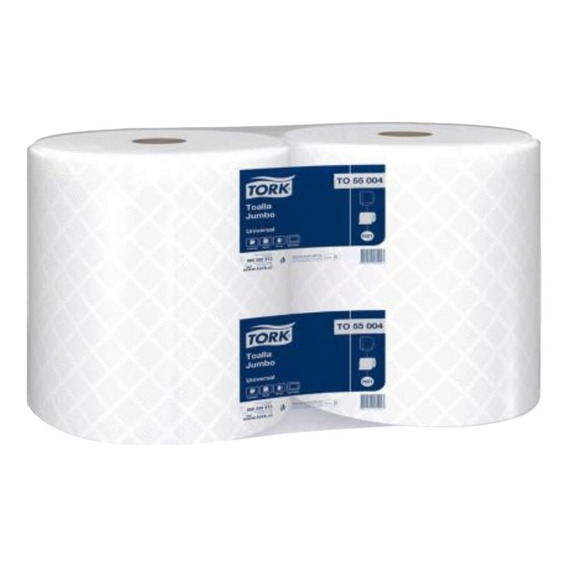 Toalla Papel Tork Jumbo Universal 2 Por 250 Mt H/s Cod 55004