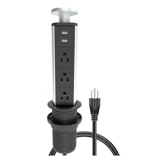 Multicontactos Torre Usb Oculta, Para Cocina, Oficina O Casa