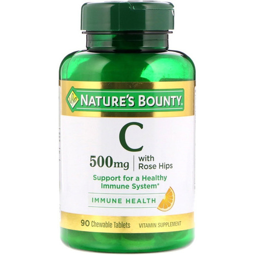 Vitamina C 500mg Masticable Natures Bounty  Sabor Naranja