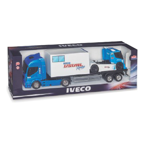 Transporte Y Camion De Carreras Equipo Iveco Racing Usual Ik Color Azul con blanco