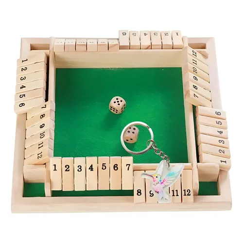Shut The Box De Madera Para 2 Jugadores – Juego De Dados Plegable De 21.5 X 14.5 Cm, Educativo Para Niños De 3 A 7 Años