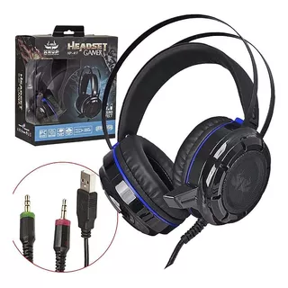 Fone De Ouvido Over-ear Gamer Knup Kp-417 Preto E Vermelho