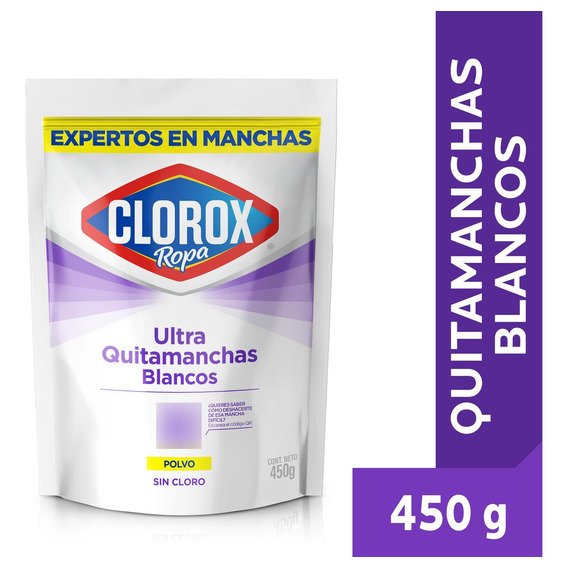 Ultra Quitamanchas En Polvo Clorox Ropa Blanca Doypack 450 G