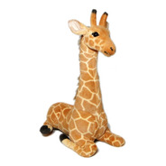 Girafa De Pelúcia Safari 66cm Sentada Realistica Real Linda!