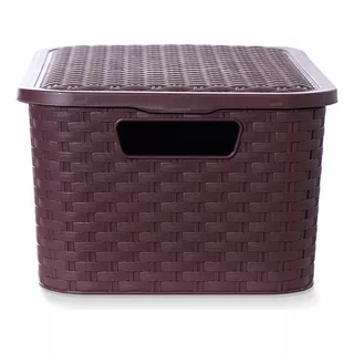 Caja Organizadora Símil Rattan Mediano Pack Por 12 Oferta!!!