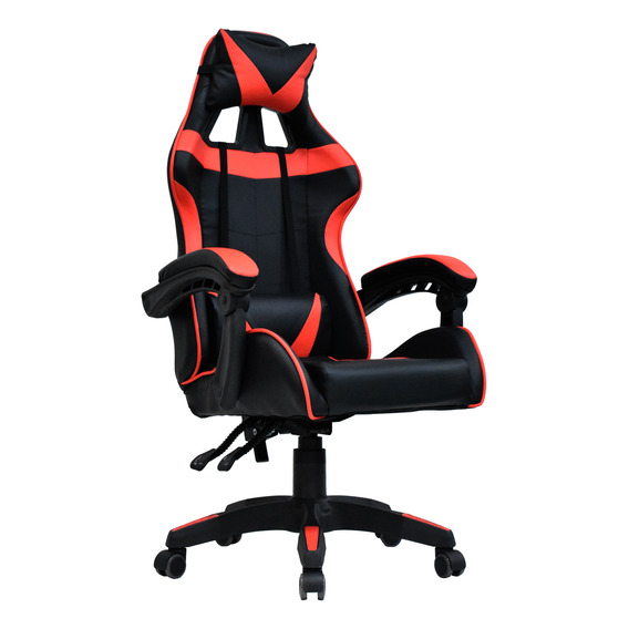 Silla Gamer Ford Negro/rojo Con Cabecero Bonno