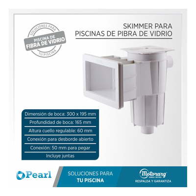 Skimmer Pileta Fibra De Vidrio Pearl Boca 30 Cm