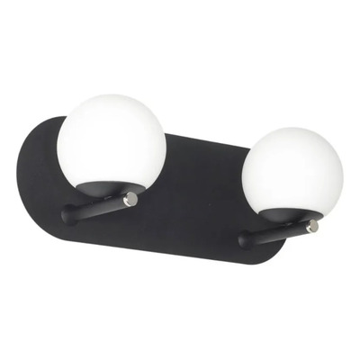 Aplique Pared Relleu 2 Luces G9 Esferas Living Negro Negro