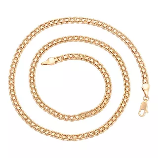 Gargantilla Oro 18k Lam Tejido Chino 45cm X 4mm Mujer Novia 