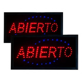 Pack X2 Cartel Led Abierto Super Comercios Kioskos Luminoso®