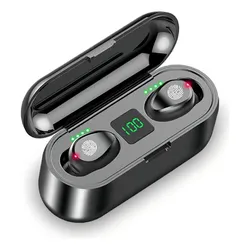Fone de ouvido in-ear sem fio F9 preto com luz LED no Mercado Livre com oferta e cupom de desconto
