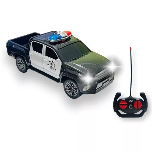 Carrinho Controle Remoto Caminhonete Policia Forte Com Luzes