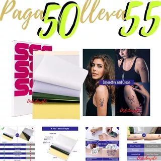 Pack 50 Hoja Papel Hectografico Transfer Spirit Tatuajes W01