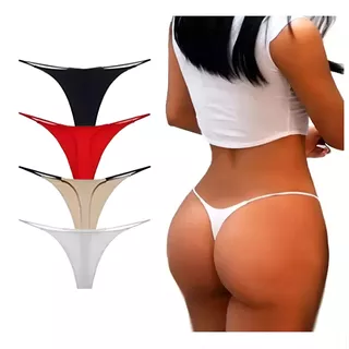 Pack De 4 Tangas Sexy De Cintura Baja Para Mujer