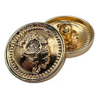 Brasão Luxuoso: Botão Metal Real Dourado Tam 24 Kit 10 Uni.
