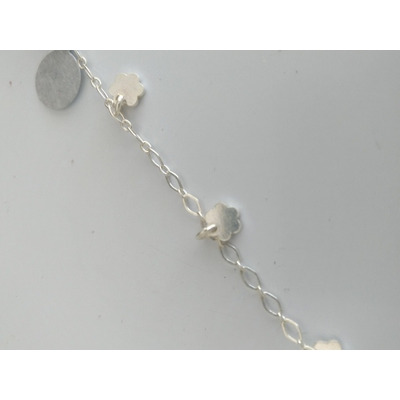 Pulsera  De Plata Ley .925 De Flor  #59