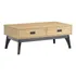Mesa De Centro Living 2 Cajones 100% Madera Maciza Negro