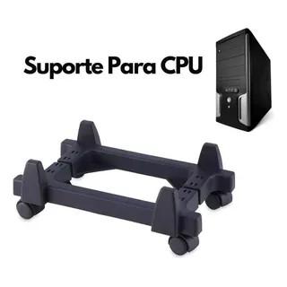 Suporte Carrinho Para Cpu E No-break Preto Com Rodinhas