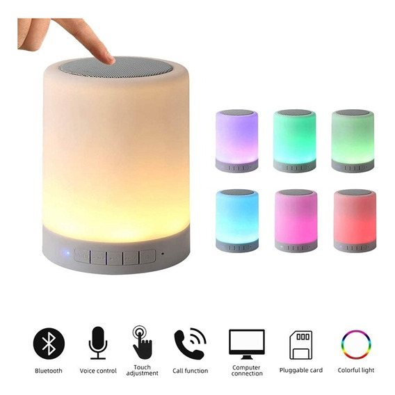 Lámpara Bluetooth Parlante Color Rgb Táctil Portátil Delsur