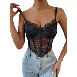  Corset Blusa Sujetador Encaje Tendencia Formal