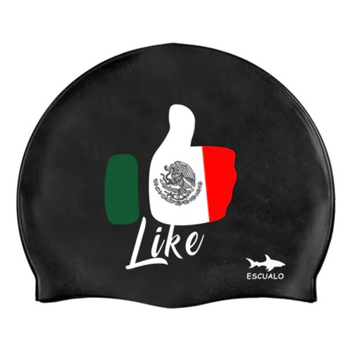 Gorra Natación Adulto Modelo Like Mex - Escualo Color Negro Diseño de la tela Estampado Talla unitalla