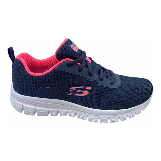 Tenis Skechers Dama Mujer Azul Memory Foam Sport Deporte A3