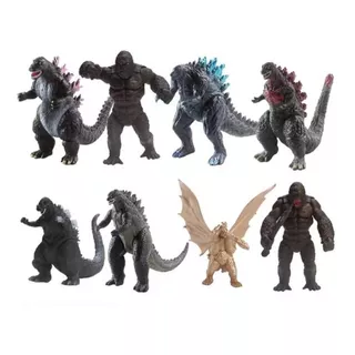 Set X 8 Figuras Godzilla Vs Kong 9 Cm X 13 Cm C/ghidorah