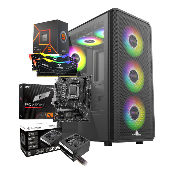 Torre Pc Gamer Ryzen 5 8600g, 32gb Ram, Disco Ssd 500 Gb 