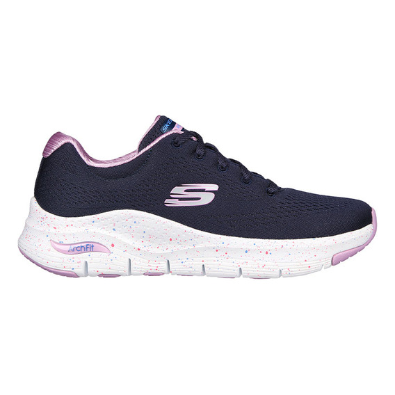 Tenis Training Skechers Arch Fit - Freckle Me - Azul Rosa