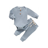 Ropa Para Bebes Conjunto De Algodón Gris Talla 0-3 Meses