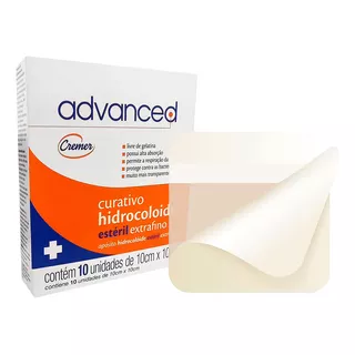 Curativo Hidrocoloide Advanced 10x10cm Extrafino C/10 Und