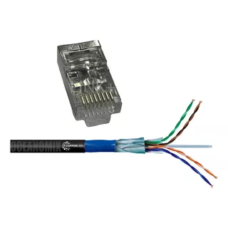 Cabo Lan 4x23 Cat6 F/utp Externo Blindado 30m + 4 Rj45