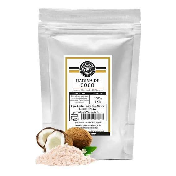 Harina De Coco Orgánica X1000g (1 Kilo) - Kg a $33