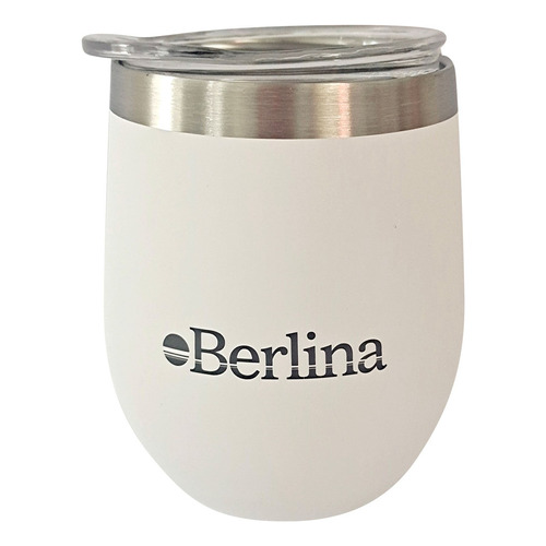 Mate Con Tapa 220ml Berlina Blanco, Doble Pared De Acero Ino