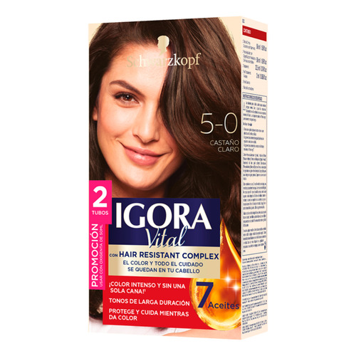  Tinte Cabello Igora Vital Permanente Tono 5-0 castaño claro