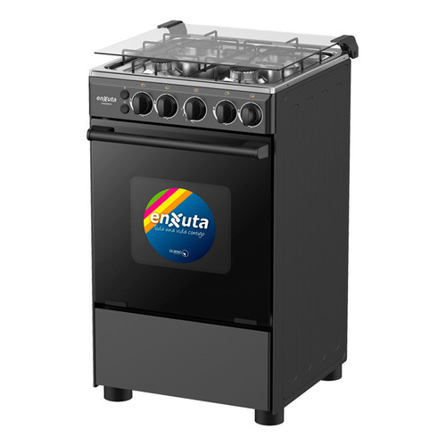 Cocina Multigas Enxuta Con Luz Inox 9504i Encendido Dimm Color Negro