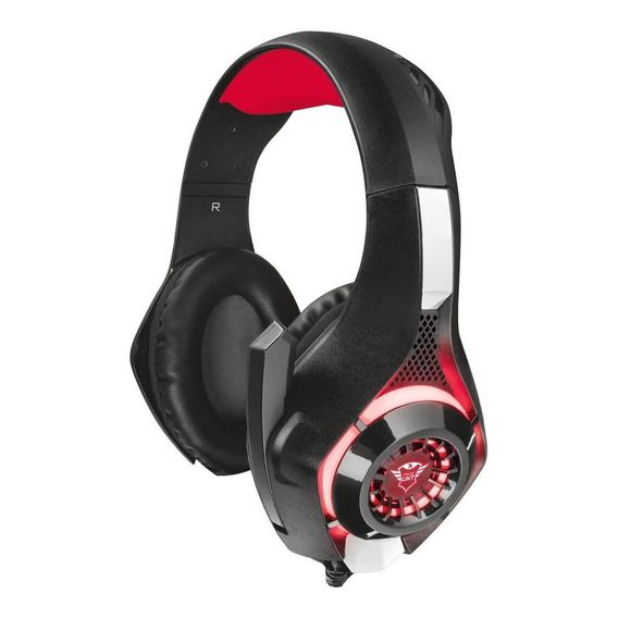 Audífonos Diadema Gamer Trust Gxt 313 Nero Iluminated, Negro