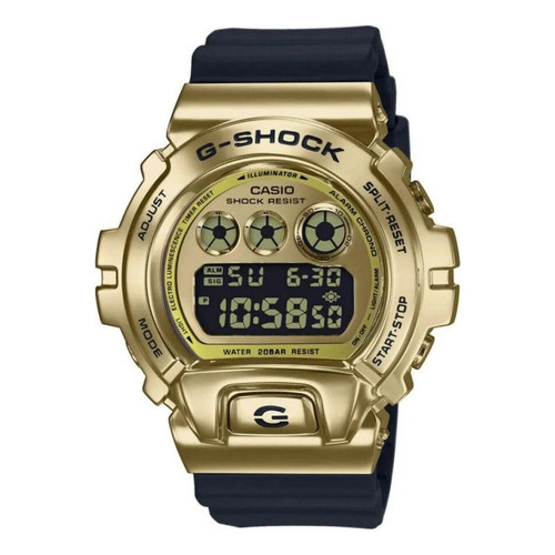 Reloj Casio G-shock Series Digital Gm-6900g-9er Color de la correa Negro Color del bisel Dorado Color del fondo Dorado