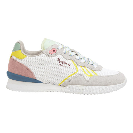 Tenis Pepe Jeans Mujer Holland Mesh W Blanco - Gris