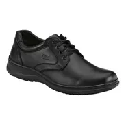 Zapato Oxford Plain Toe Flexi Kaiser 63201 De Piel Negro Diseño Liso 27 Mx Para Adultos - Hombre