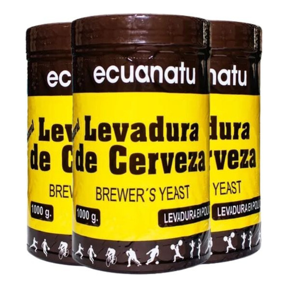 Pack De 3 Levadura De Cerveza Aumenta Tu Musculatura 1000gr