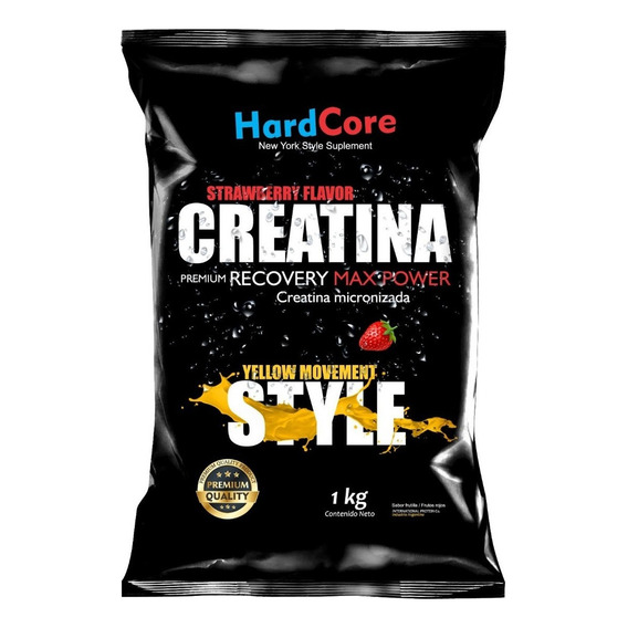 Suplemento en polvo Hardcore Nutrition  Creatina sabor frutilla en sachet de 1kg