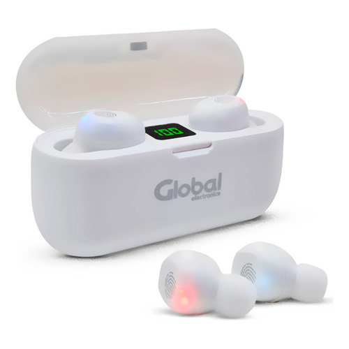 Auriculares In Ear Con Bluetooth Cargador Inalámbricos Color Blanco