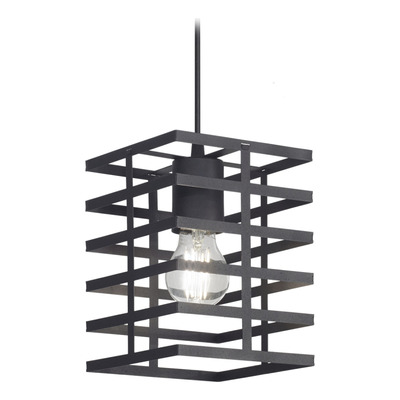 Colgante Murcia Negro Cuadrado Apto Led Jaula Moderno C1027