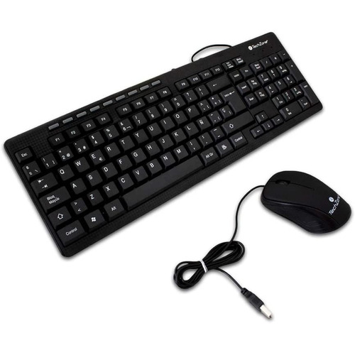 Kit Teclado Y Mouse Alámbrico Usb Tecnología Plug & Play Color del teclado Negro