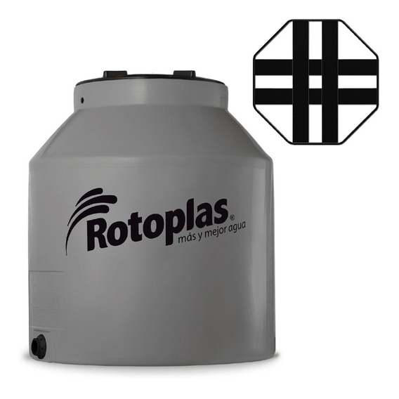 Tanque Gris Tricapa 600 Lts Rotoplas Con Base