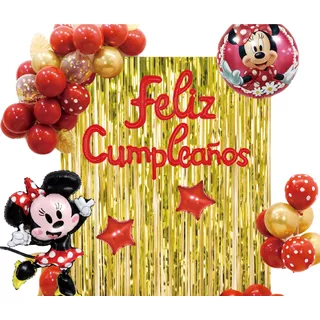 Minnie Mouse 37 Globos Metalico Decoración Cumpleaños Fiesta