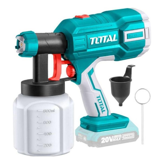 Pistola Para Pintar Taza Plastica 20v 800ml Total Tsgli2003 Color Turquesa